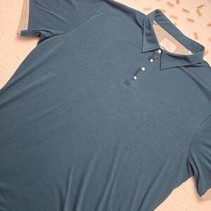 7 Diamonds Premium Finish‎ Mens XXL Blue Polo Shirt Short Sleeve Casual
